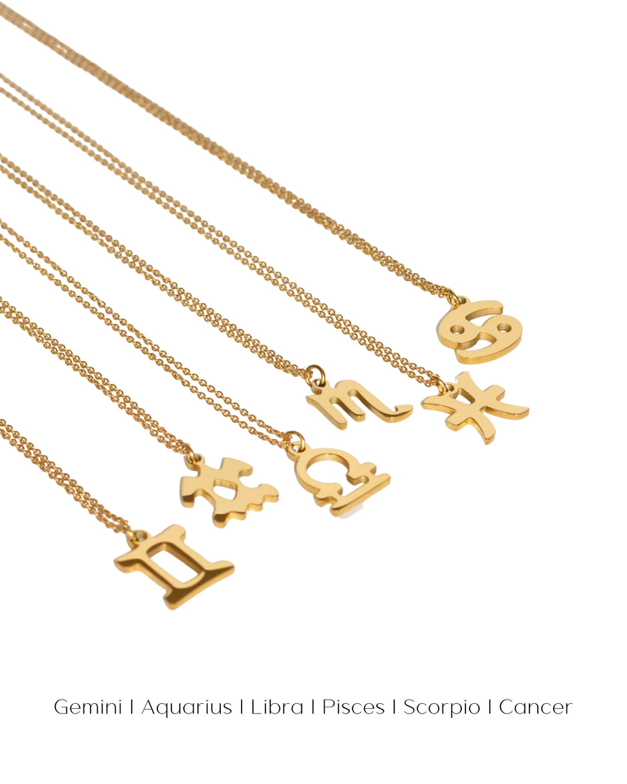 Zodiac Charm Necklace | 18k Gold Plated