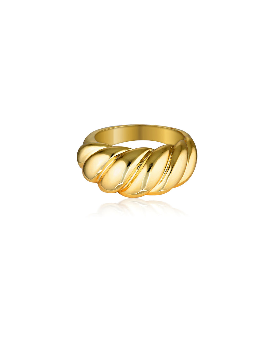 Stainless Steel 18k Gold Plated Croissant Ring