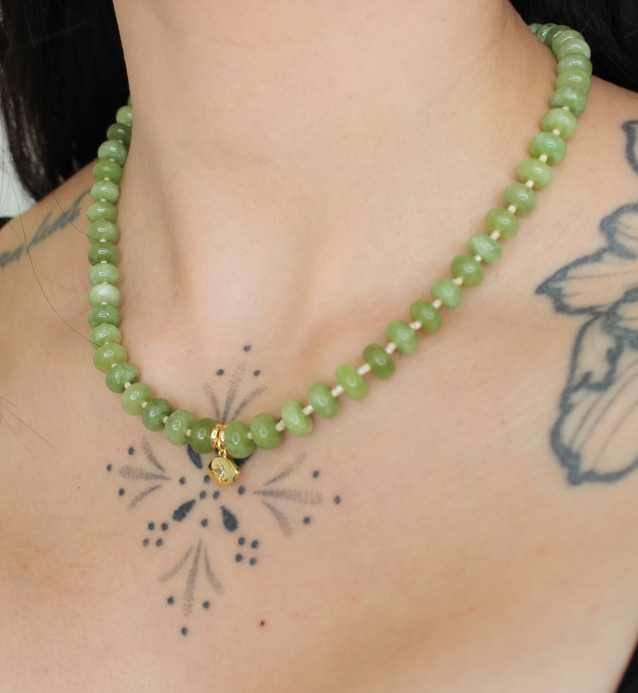 Evil Eye Choker -  Jade