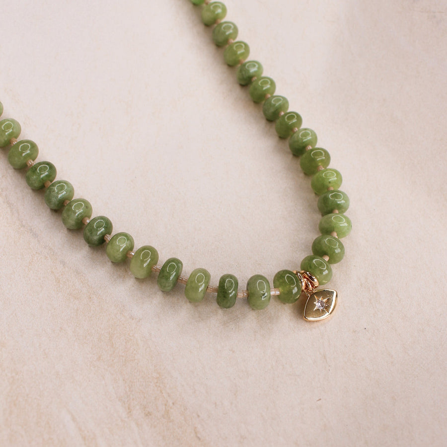 Evil Eye Choker -  Jade