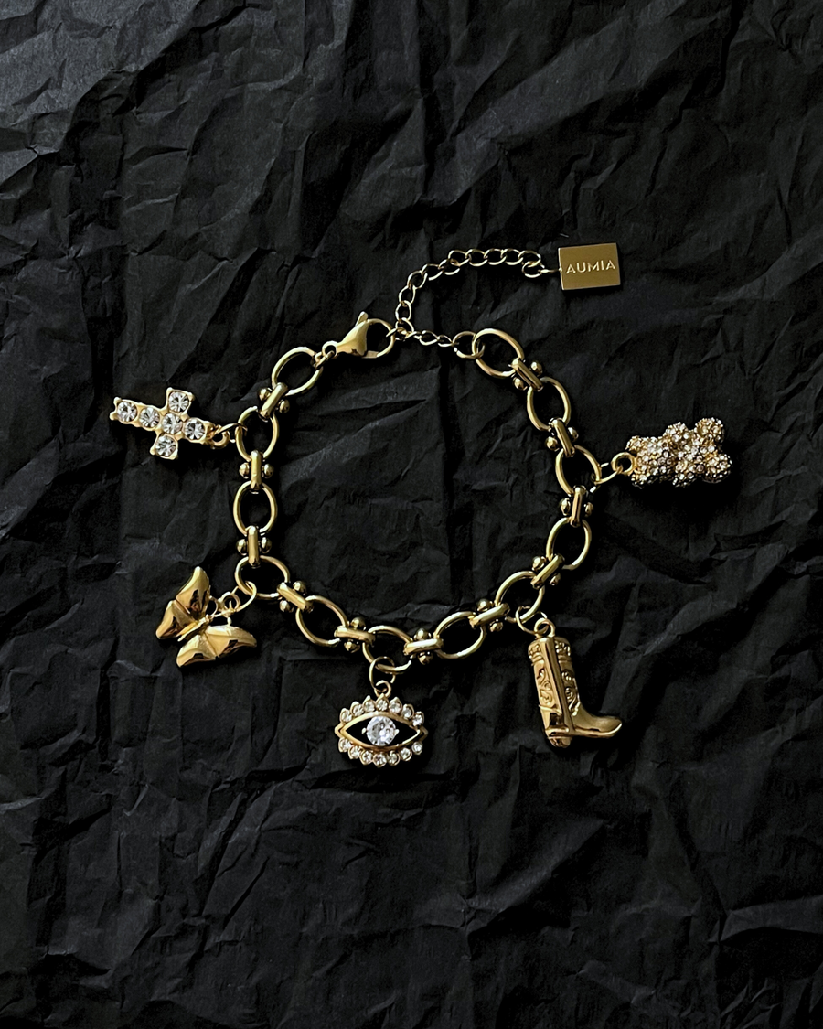 Faith Cross Charm | 18k Gold Plated