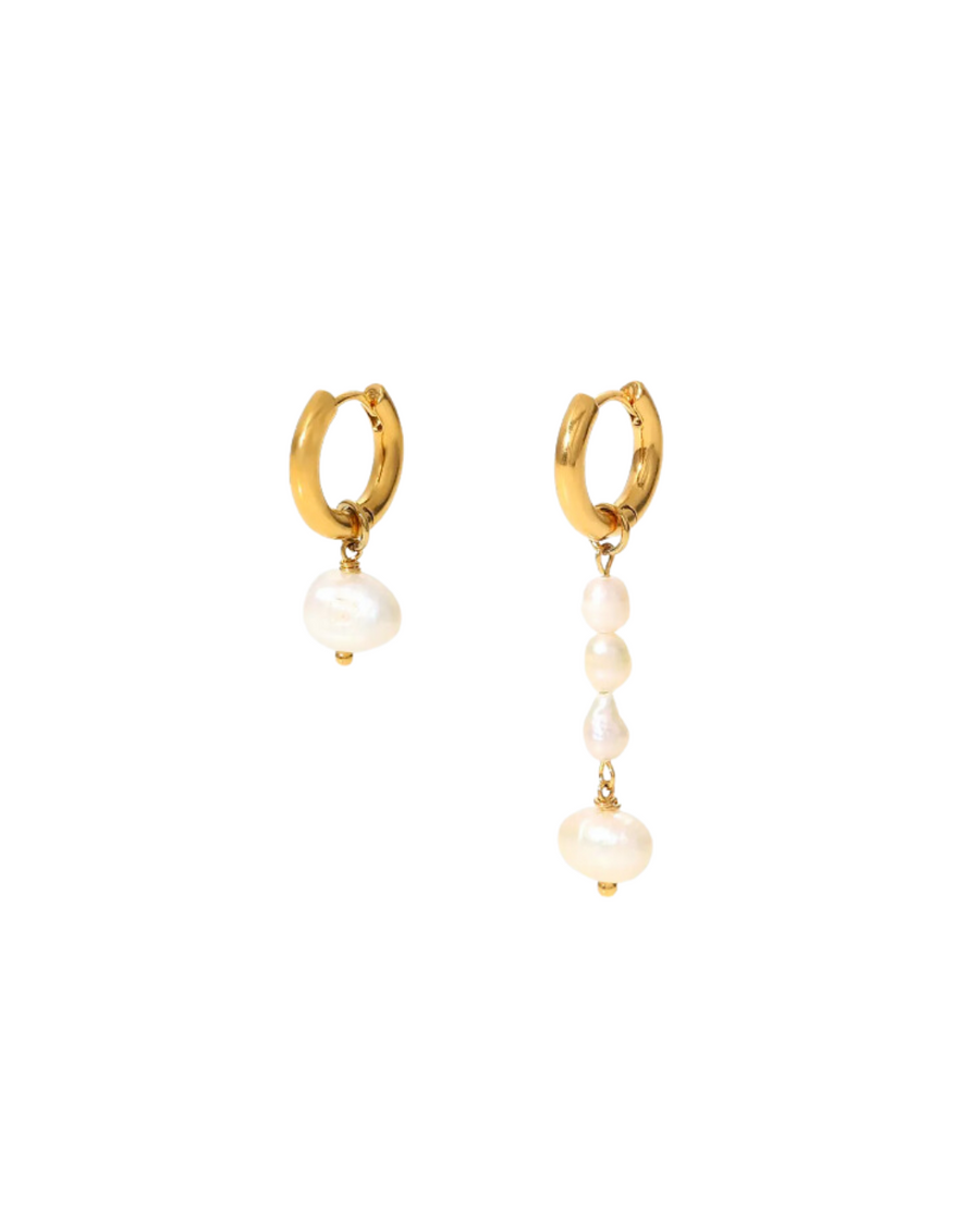 Attina Pearl Hoops | 18k Gold Plated