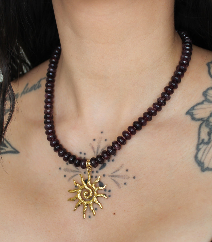 Milly Necklace - Garnet