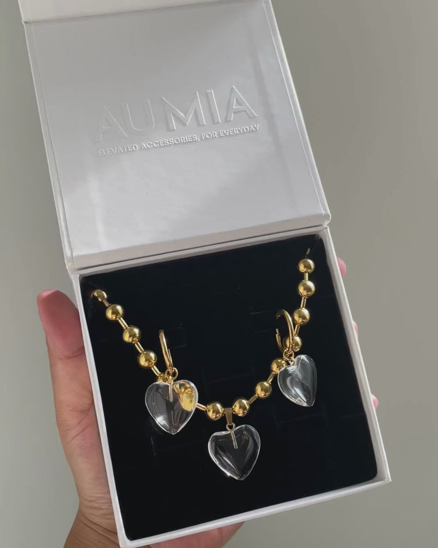 Rumi Heart Earrings | 18k Gold Plated