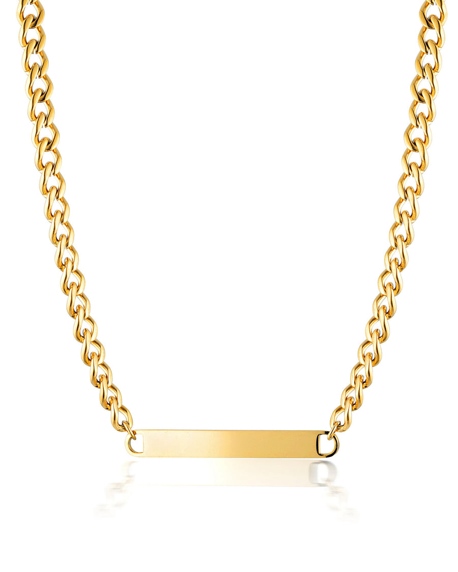 Stainless Steel 18k Gold Plated ID Chain
