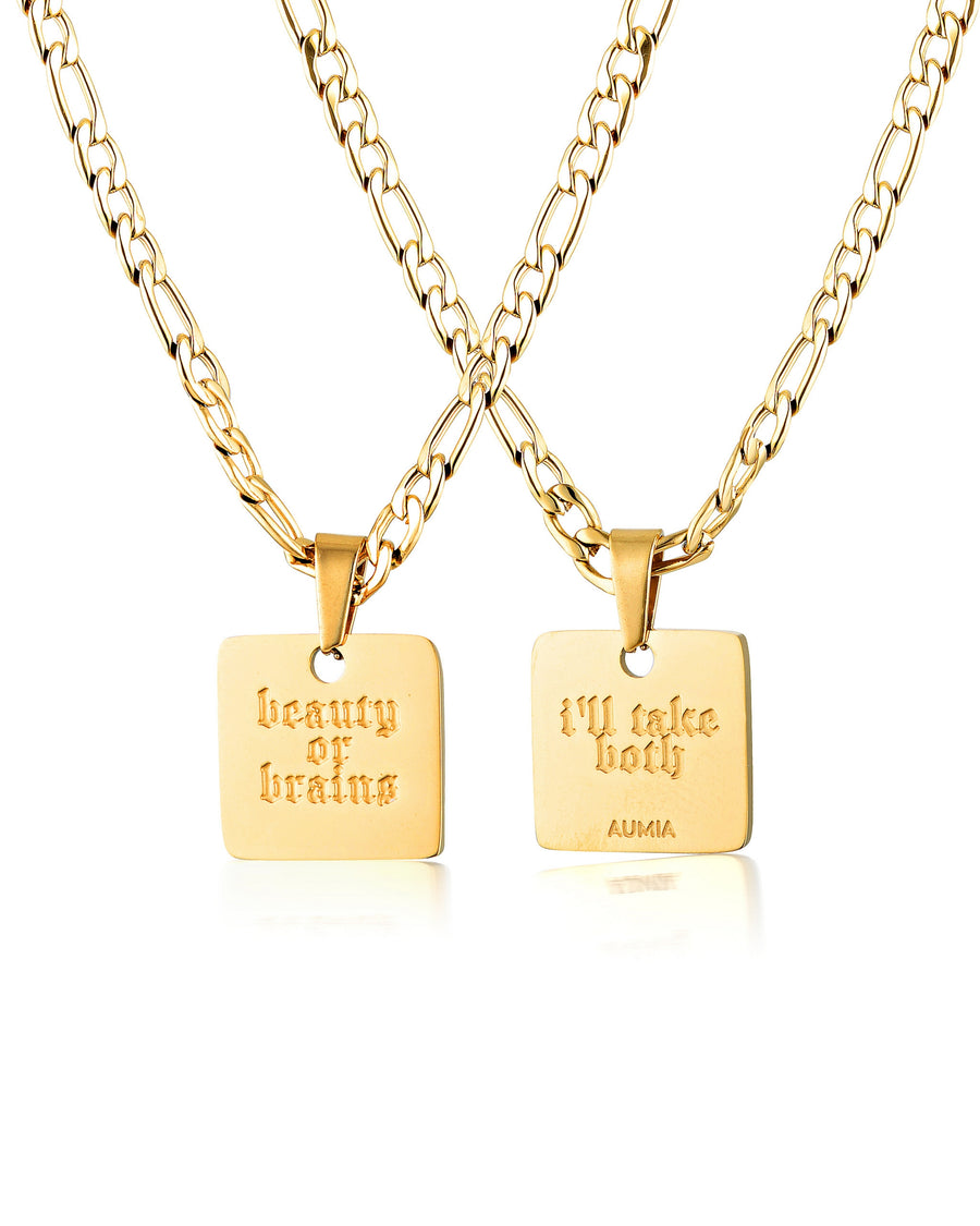 Stainless Steel 18k Gold Plated WOMXN Affirmation Necklaces