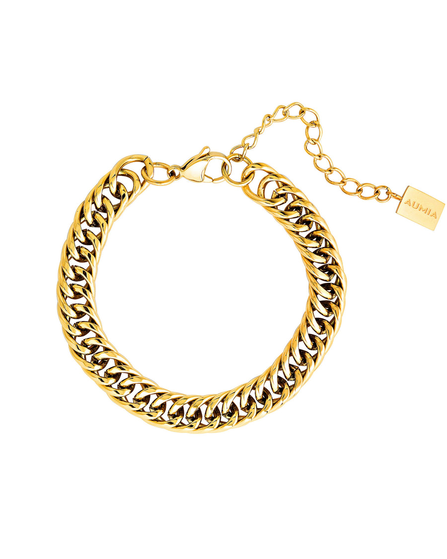 Stainless Steel 18k Gold Plated Cuban Curb Bracelet