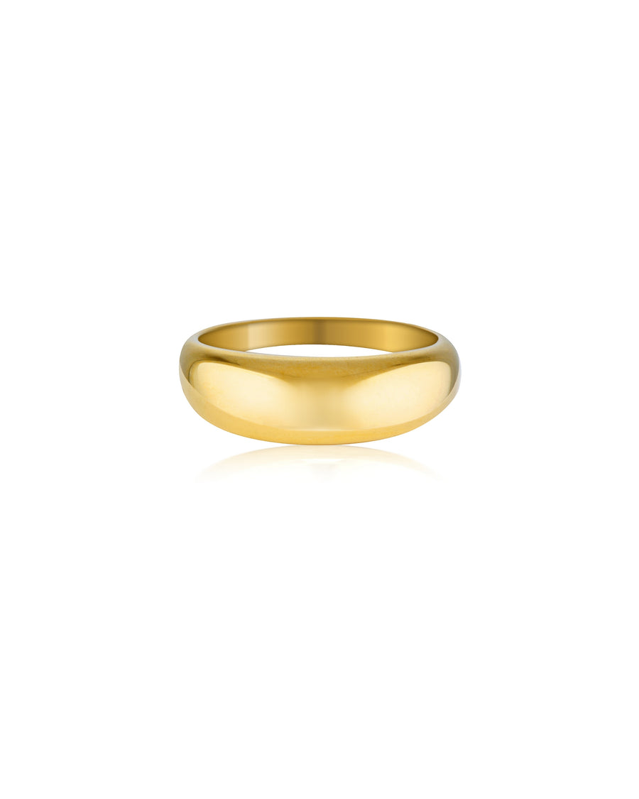Stainless Steel 18k Gold Plated Dome Ring