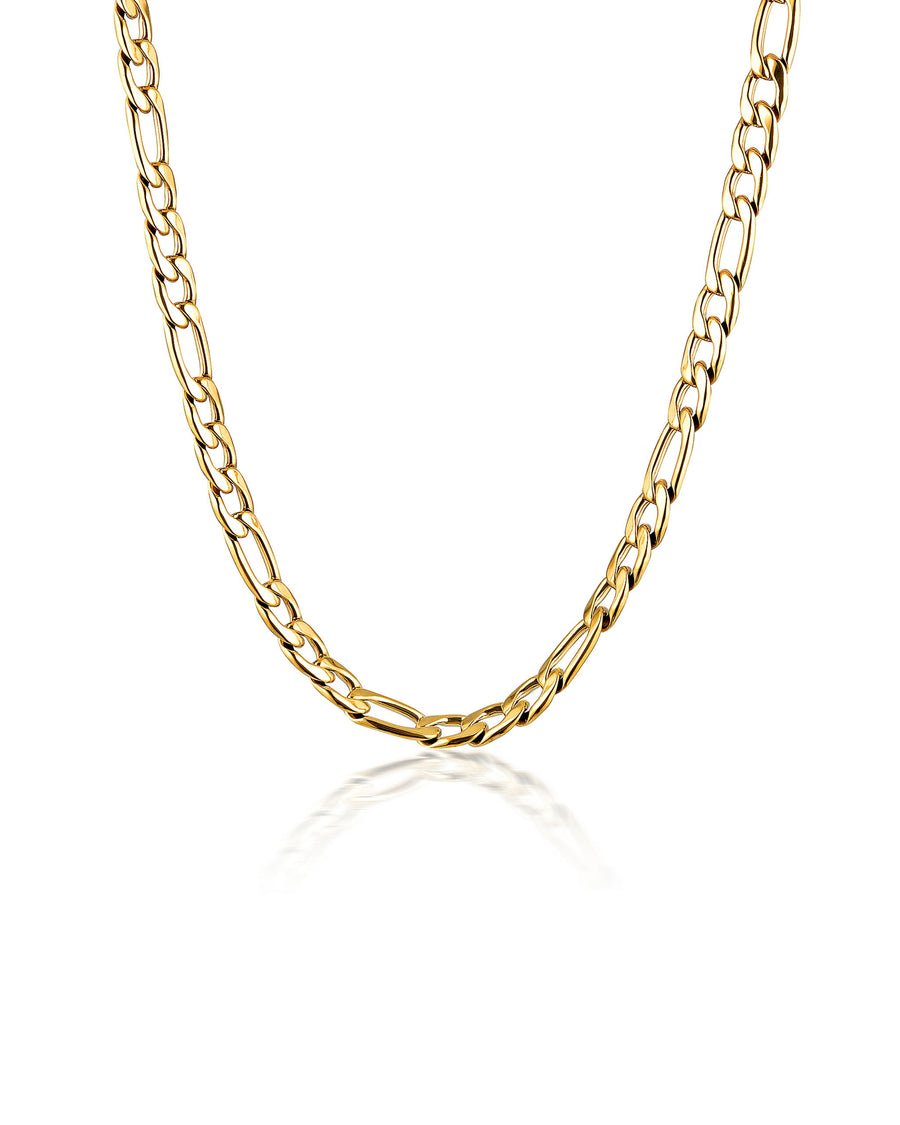 Stainless Steel 18k Gold Plated Figaro Chain