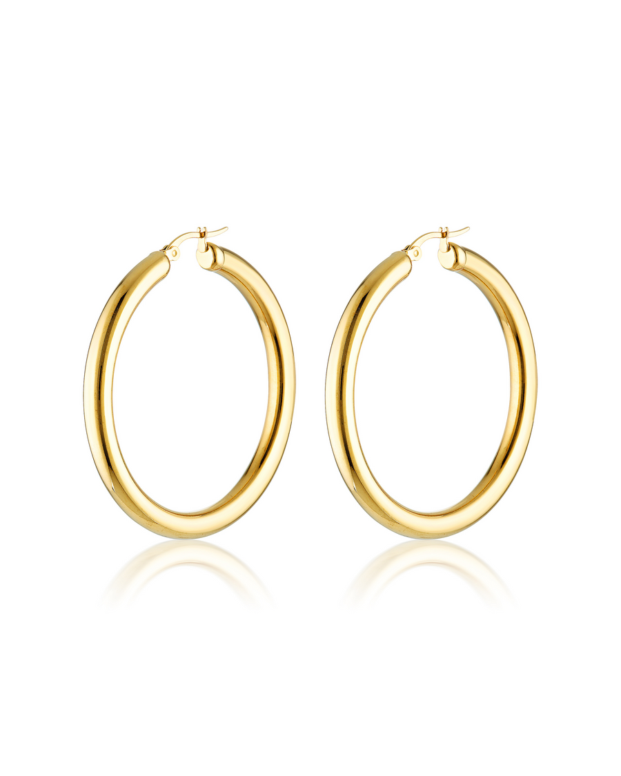 Large Sade Hoop Earrings | 18k Gold Plated