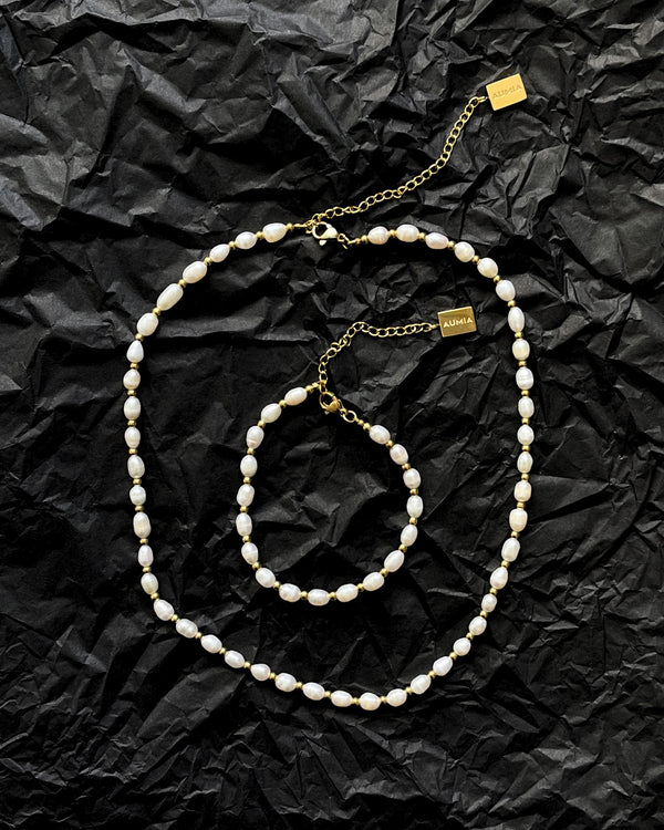 Perla Necklace + Bracelet Set