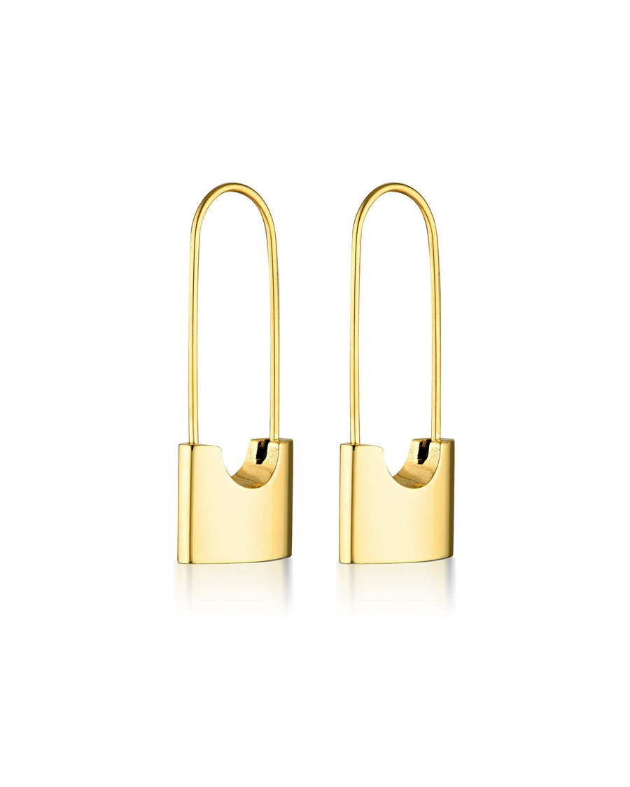Stainless Steel 18k Gold Plated Safety Pin Earrings