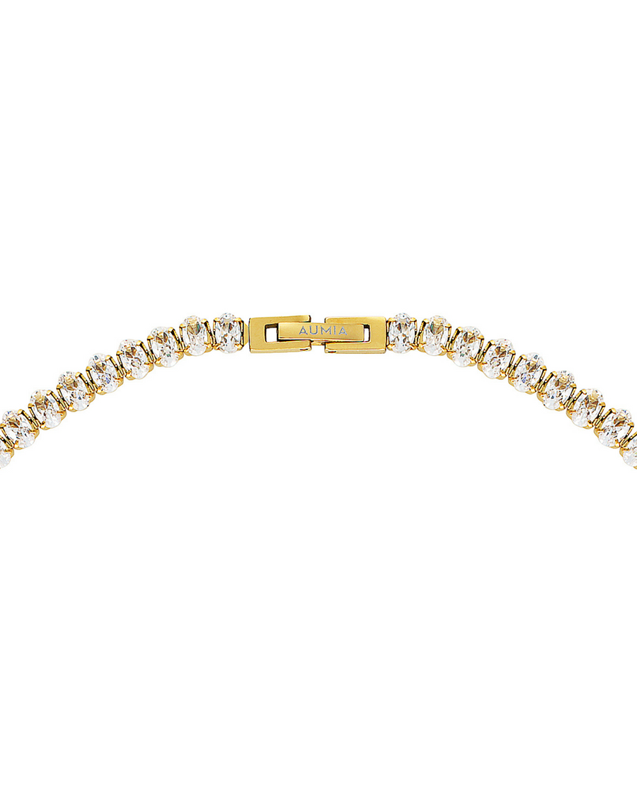 Zahirah Tennis Choker Necklace | 18k Gold Plated