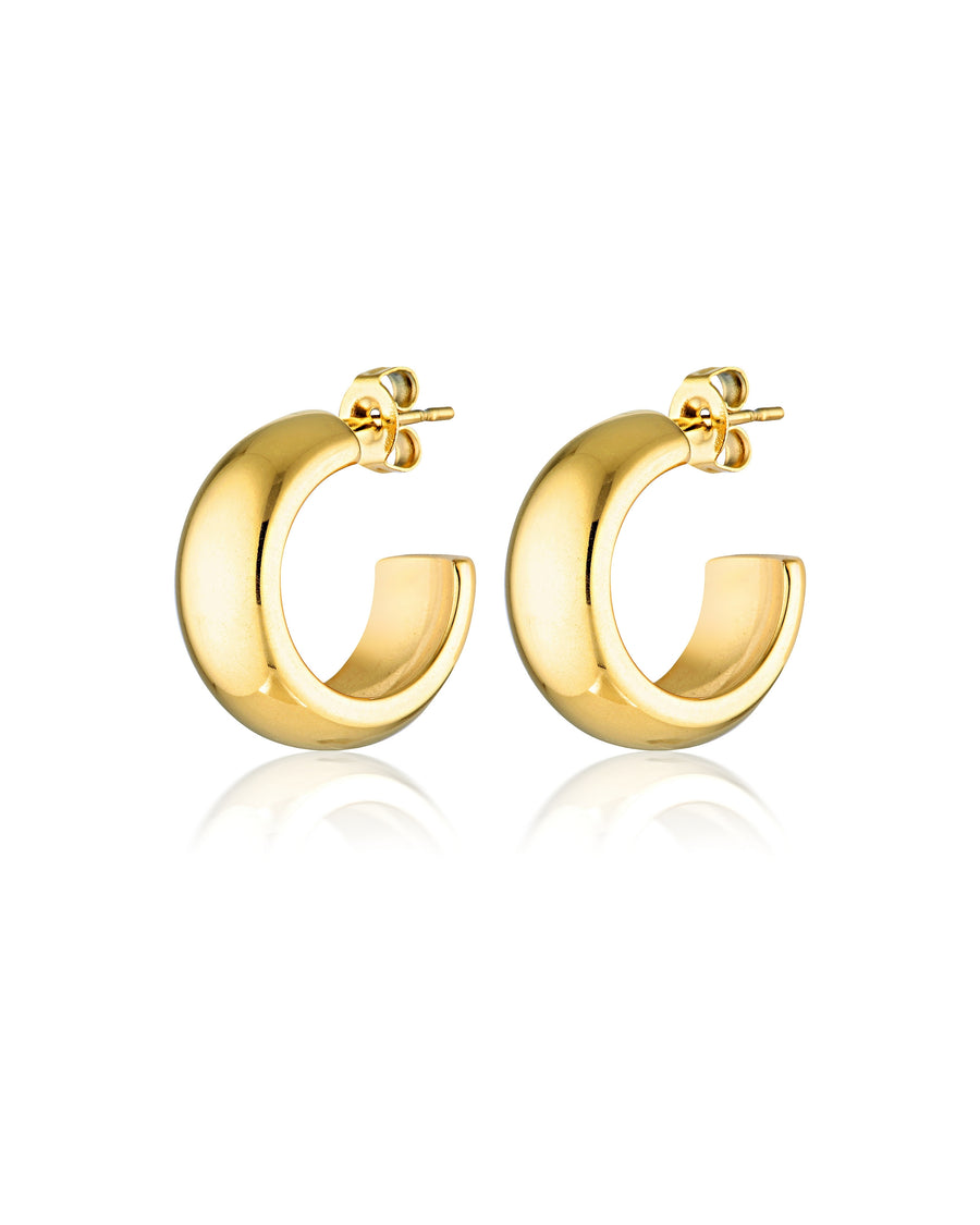 Stainless Steel 18k Gold Plated Hoops